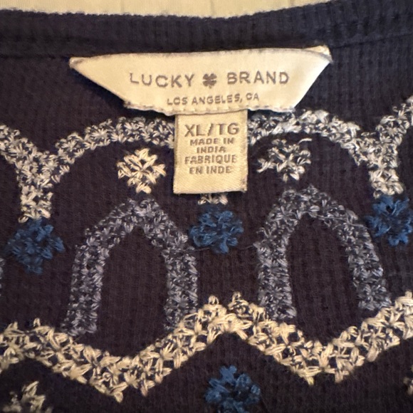 Lucky Brand Embroidered Cotton Sweater XL - Picture 4 of 5